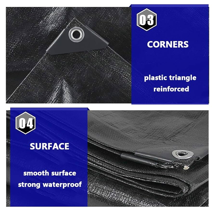 Amazon.com: DJYTUSB Black Tarpaulin Large Reinforced Heavy
