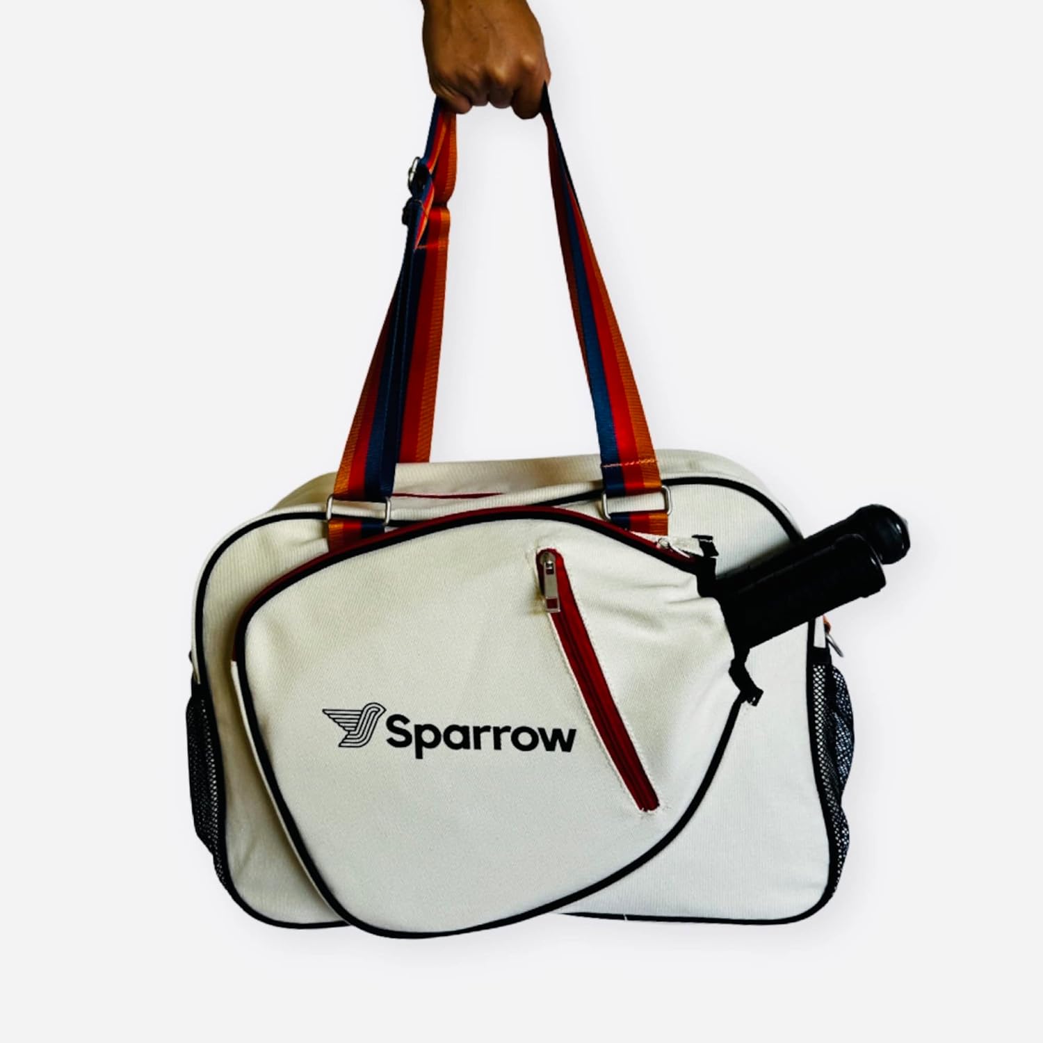 Pickleball Bag - Sports Bag For Gear, Gym Essentials - Adjustable Strap, Mesh Pockets, Pickleball Paddle Compartment With Cover - Stylish Retro Look - 20x8x12"
