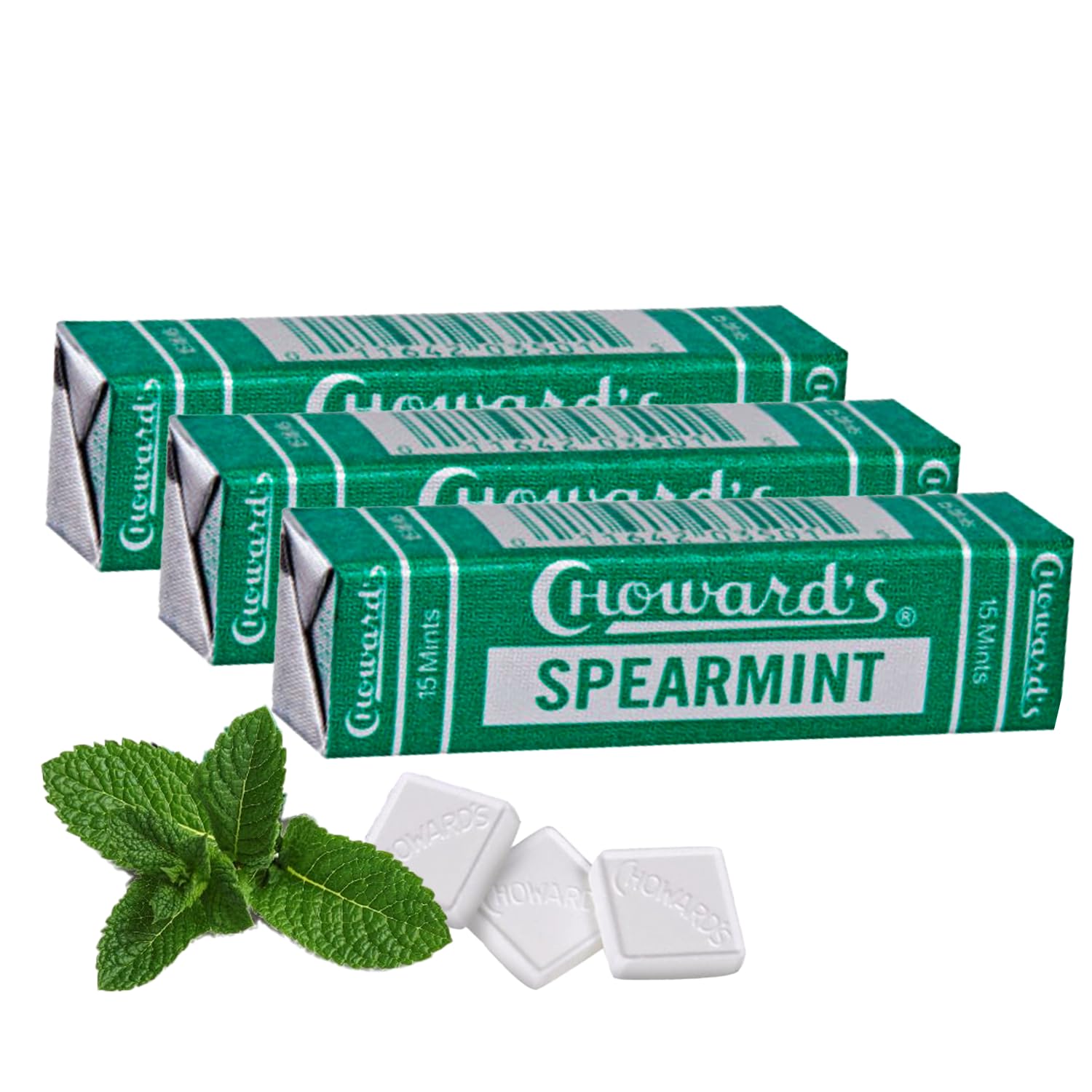 Choward's Spearmint Candy Bags | Unique Aromatic Flavors for Everyday Freshness | Perfect for Travel, Sharing, and Gifting | Distinctive Taste in Convenient Packaging | 3 Pack (15 Mints Per Package)