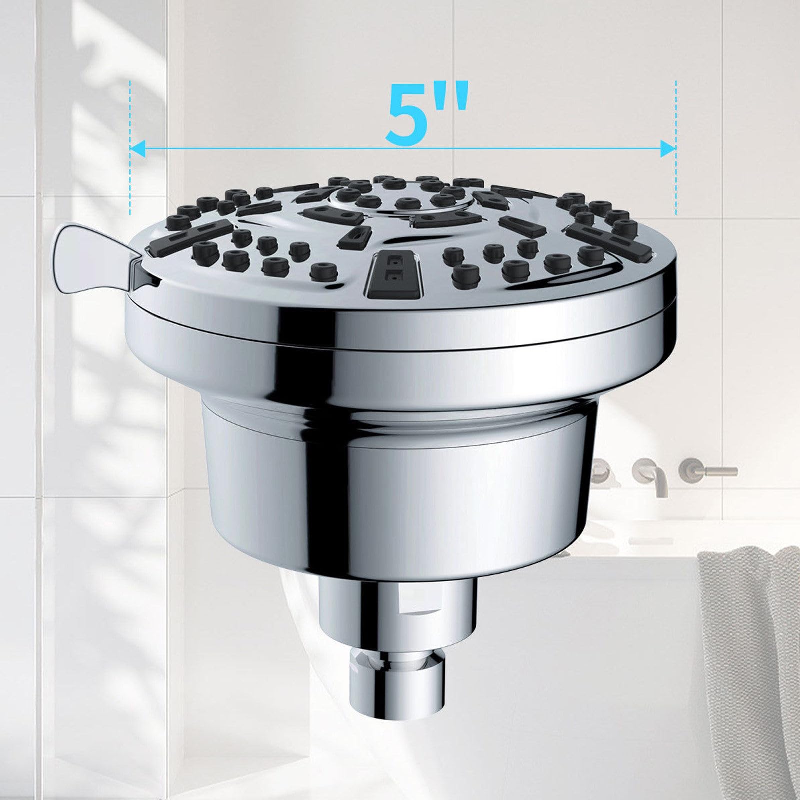 Tete De Douche Pluie 8 Fonctions, Filtre Douche Anti Calcaire, 20 Étapes Filtre De Douche, Adoucisseur d'eau Douche, Filtre Pommeau Douche, Shower Filter pour Éliminer Chlore, Tête De Douche