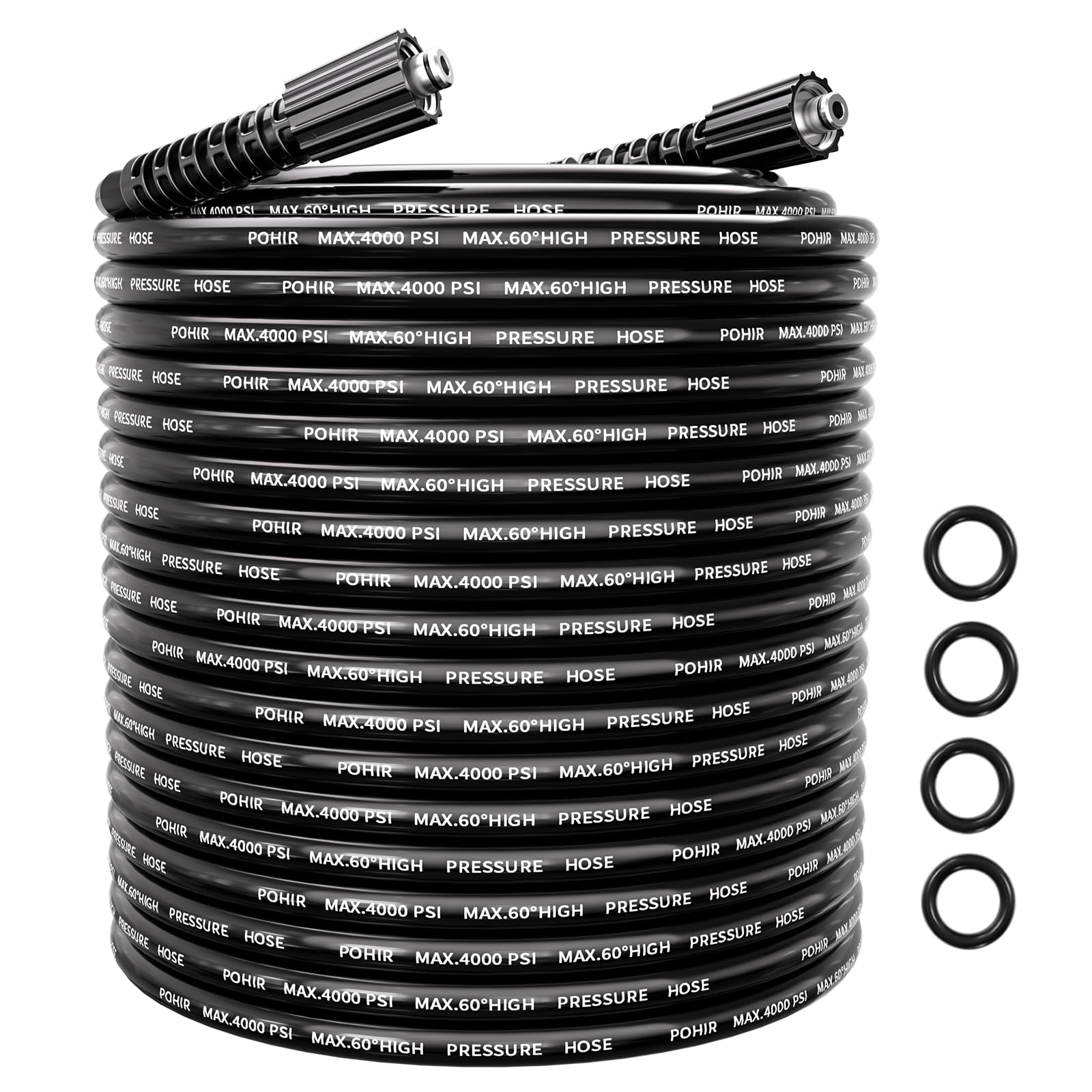 100ft Pressure Washer Hose 4000PSI, 1/4'' M22 No Kink Replacement Hose