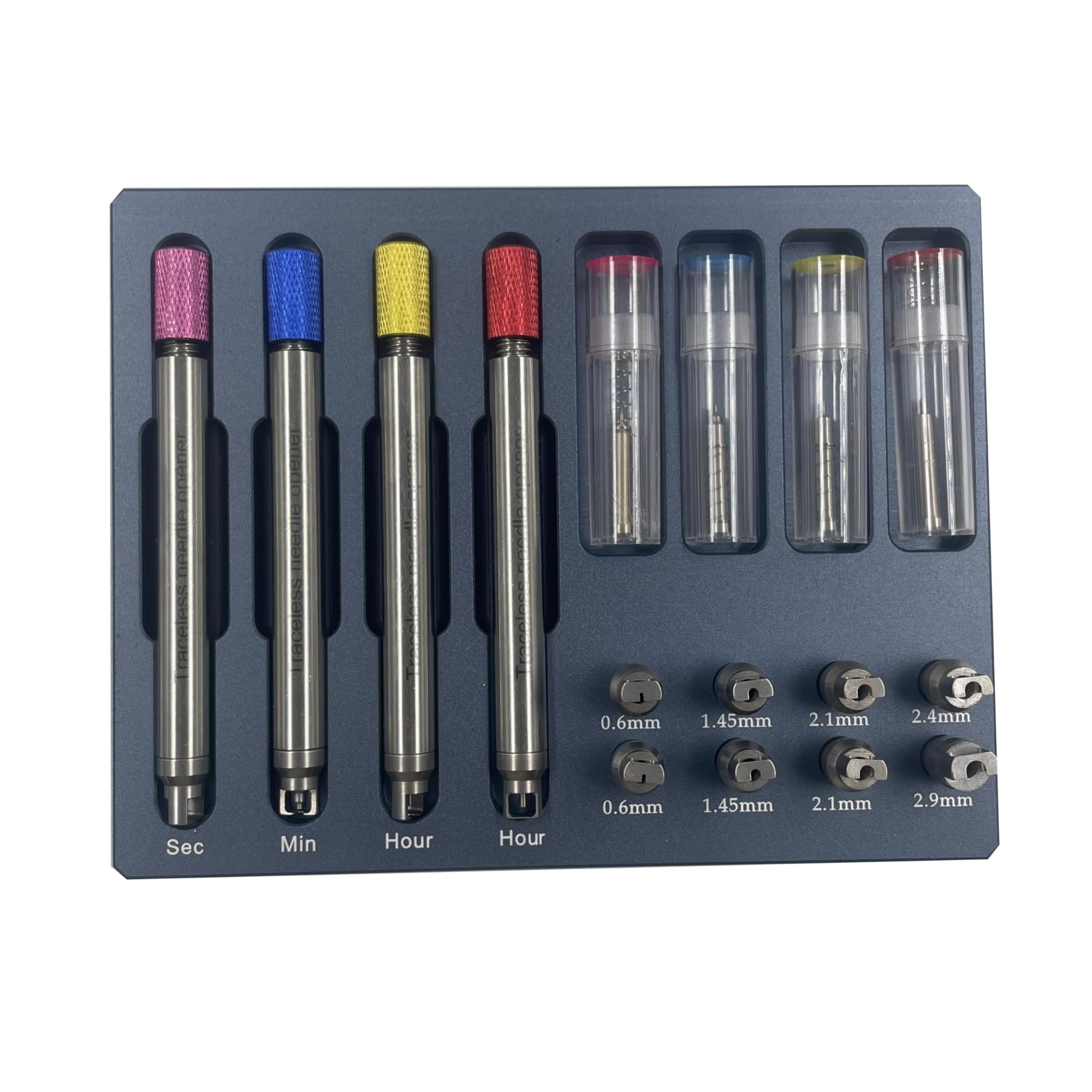 Kit de herramientas para quitar manecillas de reloj, extractor de mano de reloj con 4 pasadores de aguja y 8 boquillas para relojero, accesorios esenciales de reparación de relojes