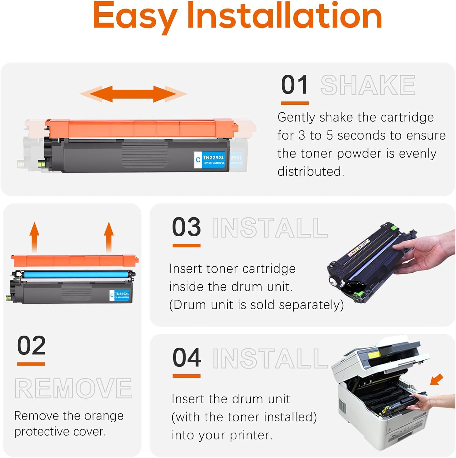 TN229XL TN229 Toner Cartridge High Yield Replacement for Brother TN229 TN229XL Toner Compatible with Brother MFC-L3780CDW MFC-L3720CDW HL-L3280CDW HL-L3220CDW HL-L3300CDW HL-L3295CDW Printer - Image 7