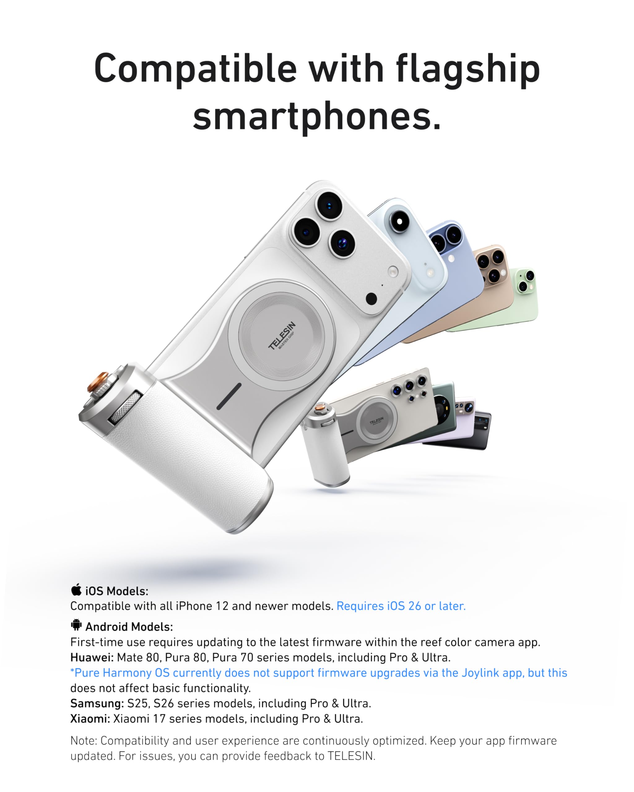TELESIN Magnetic Pro Shot Imaging Grip, Ergonomic DSLR-Style Phone