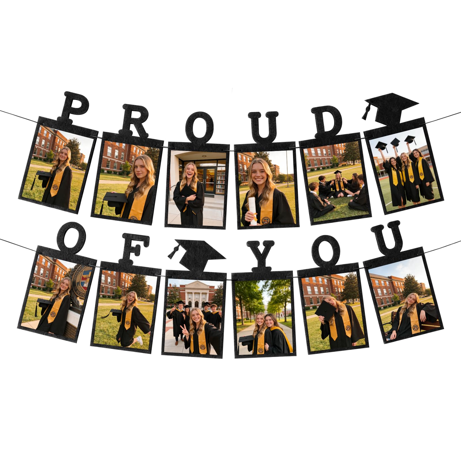 Graduation Photo Banner 2026, Black 4x6 Picture Garland
