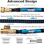 Kunova 50FT Tuyau de latex véritable tuyau extensible de tuyau flexible de service lourd 10-Pattern Buse de pulvérisation d'eau haute pression & sac & Support en plastique.Pas de tuyau d'eau de poche sans tangle