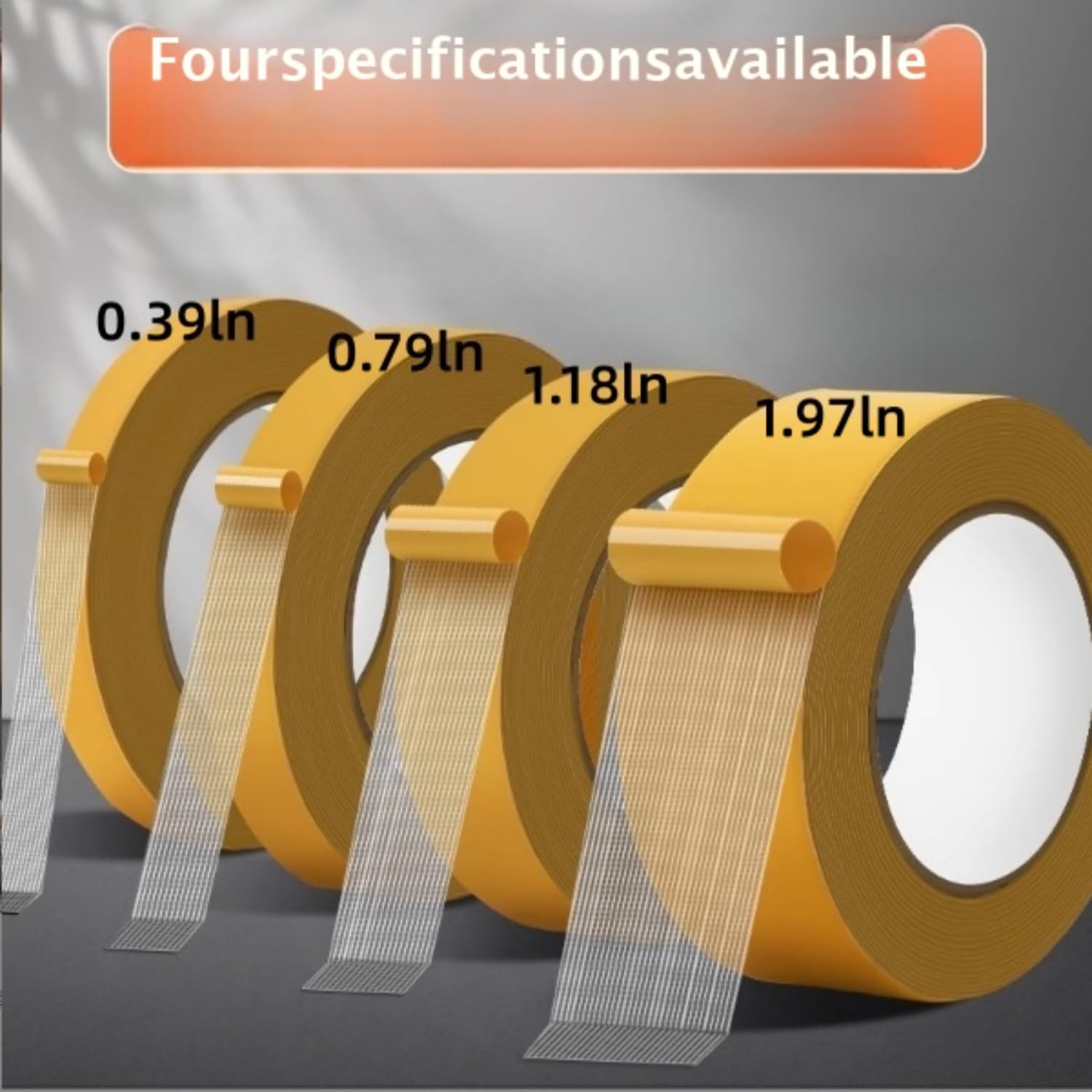 Cinta de doble cara resistente e impermeable, cinta de malla de doble cara de alta resistencia, adhesivo fuerte, impermeable y removible, sin residuos (3PCS,2")