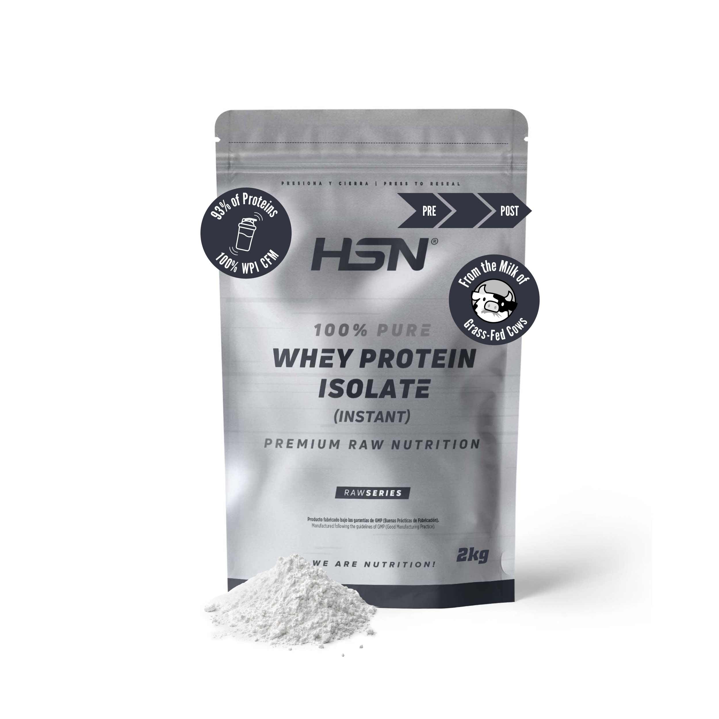 HSN Aislado de Proteína de Suero CFM Sin Edulcorantes | Neutro 2Kg | 100% Whey Protein Isolate | No Incluye Dosificador | No-​GMO Vegetariano Sin Gluten ni Soja