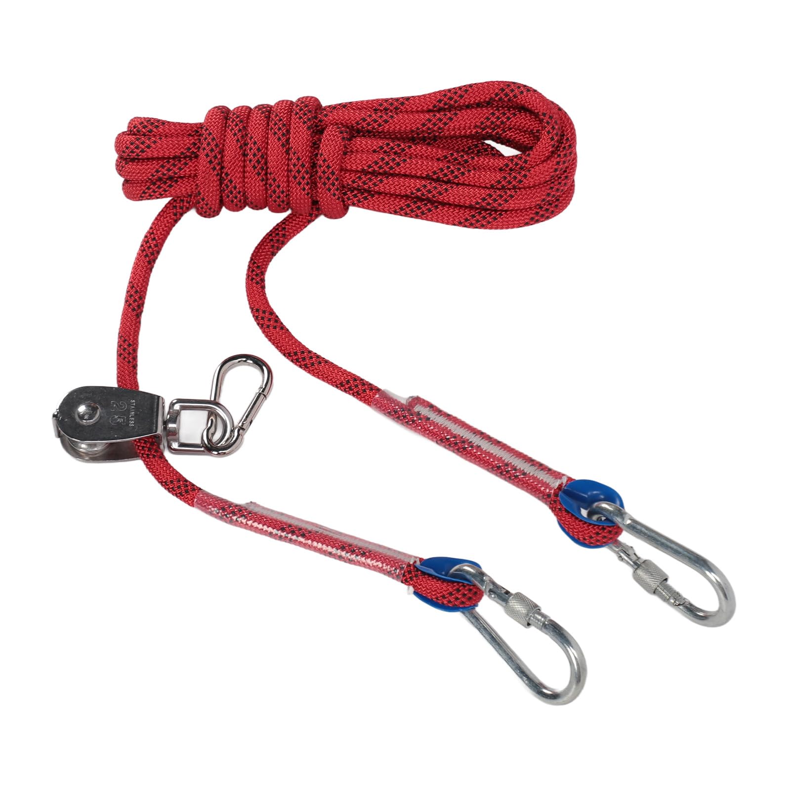 Cavo per Corridore per Cani, di Carrucole con Rotazione a 360 Gradi da 16,4 Piedi di Carrello Portatile Cavo Riflettente per Cani per Esterno per Campeggio (rosso)