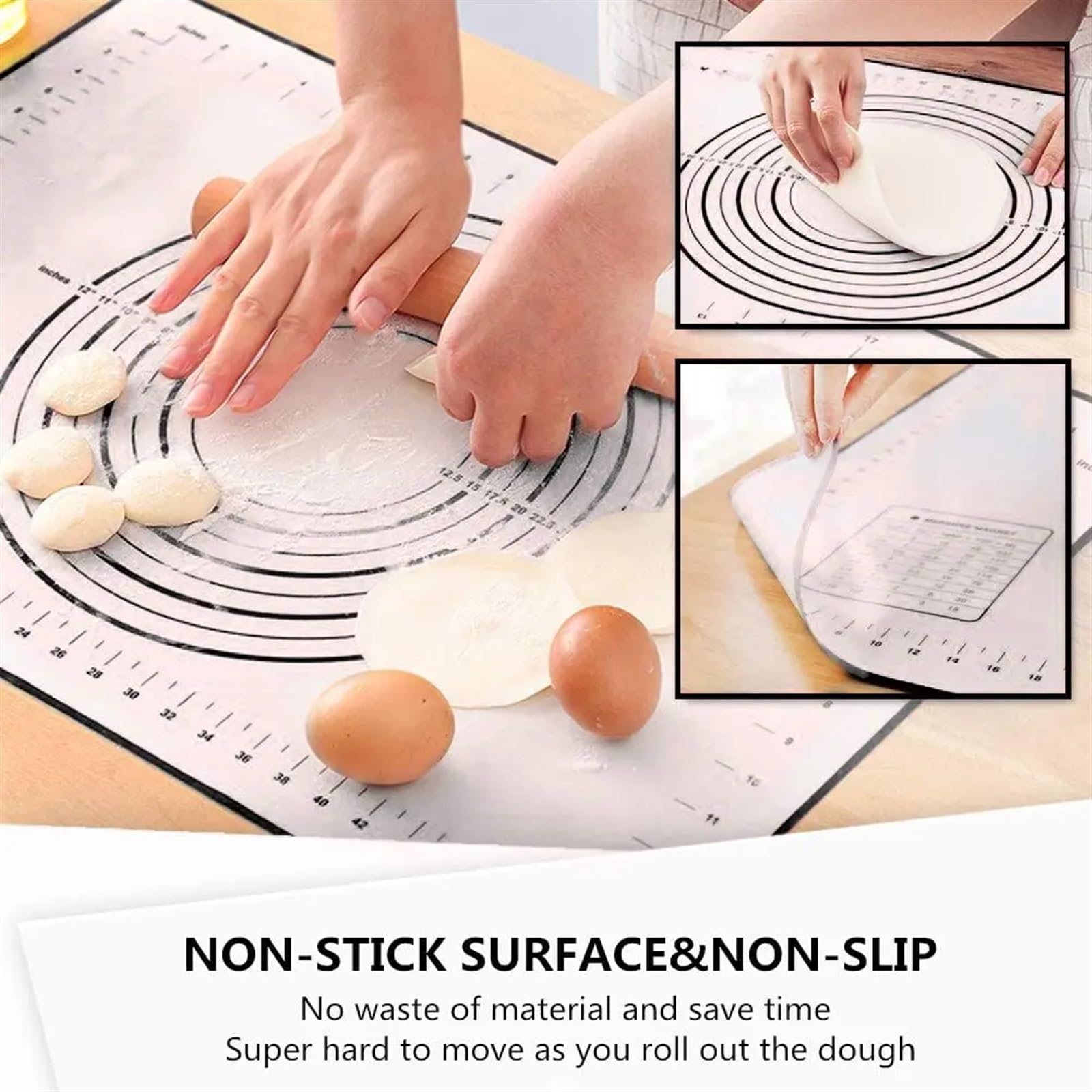 Tappetino per impasto in silicone di grandi dimensioni, per la cucina, tappetino in silicone (colore: Black Baking, dimensioni: 50 x 70)