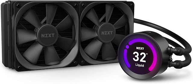 NZXT Kraken Z53 240mm - RL-KRZ53-01 - AIO RGB CPU Liquid Cooler - Customizable LCD Display - Improved Pump - Powered by CAM V4 - RGB Connector - Aer P 120mm Radiator Fans (2 Included)