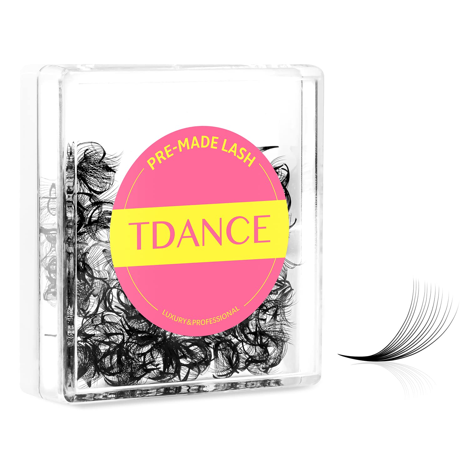 TDANCE 500 Fans Premade Fans Eyelash Extensions 9-16mm Length Pre Made Fans Lash Extensions 5D 8D 10D 12D 14D Handmade Promades Eyelash Fans C/D Curl Promade Fans (500-12D-0.07-C-15mm)