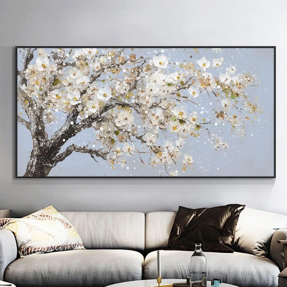 UOHLCX HBJWOV Plum Blossom Flower Oil Painting Landscape Art Posters And For Living Room Decoration Printed On Canvas.(60x120cm)