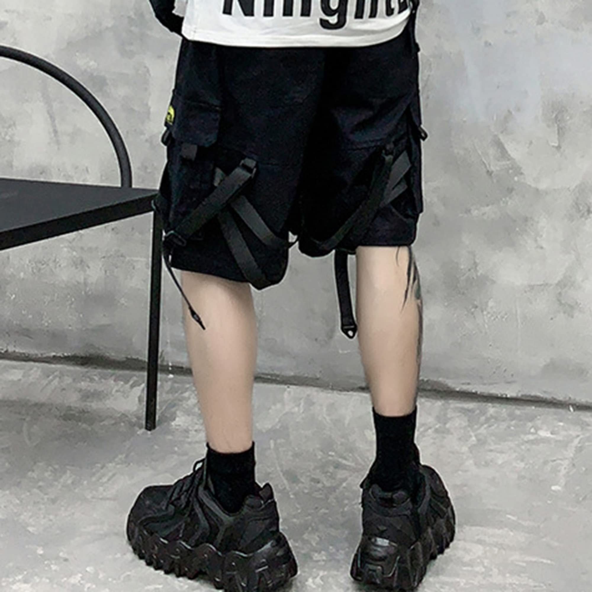 XYXIONGMAO Streetwear - Overol para hombre, estilo gótico, estilo cargo, táctico, estilo hip hop, color negro