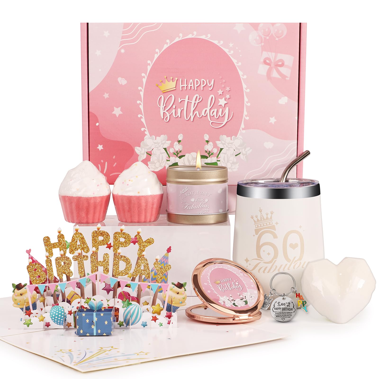 Birthday Gifts for Women, Spa Gifts Basket Set Relaxation with Tumbler Cup for Her,Mom,Wife,Female Friends, Coworker,Grandma, Nurse,Gift Idea for