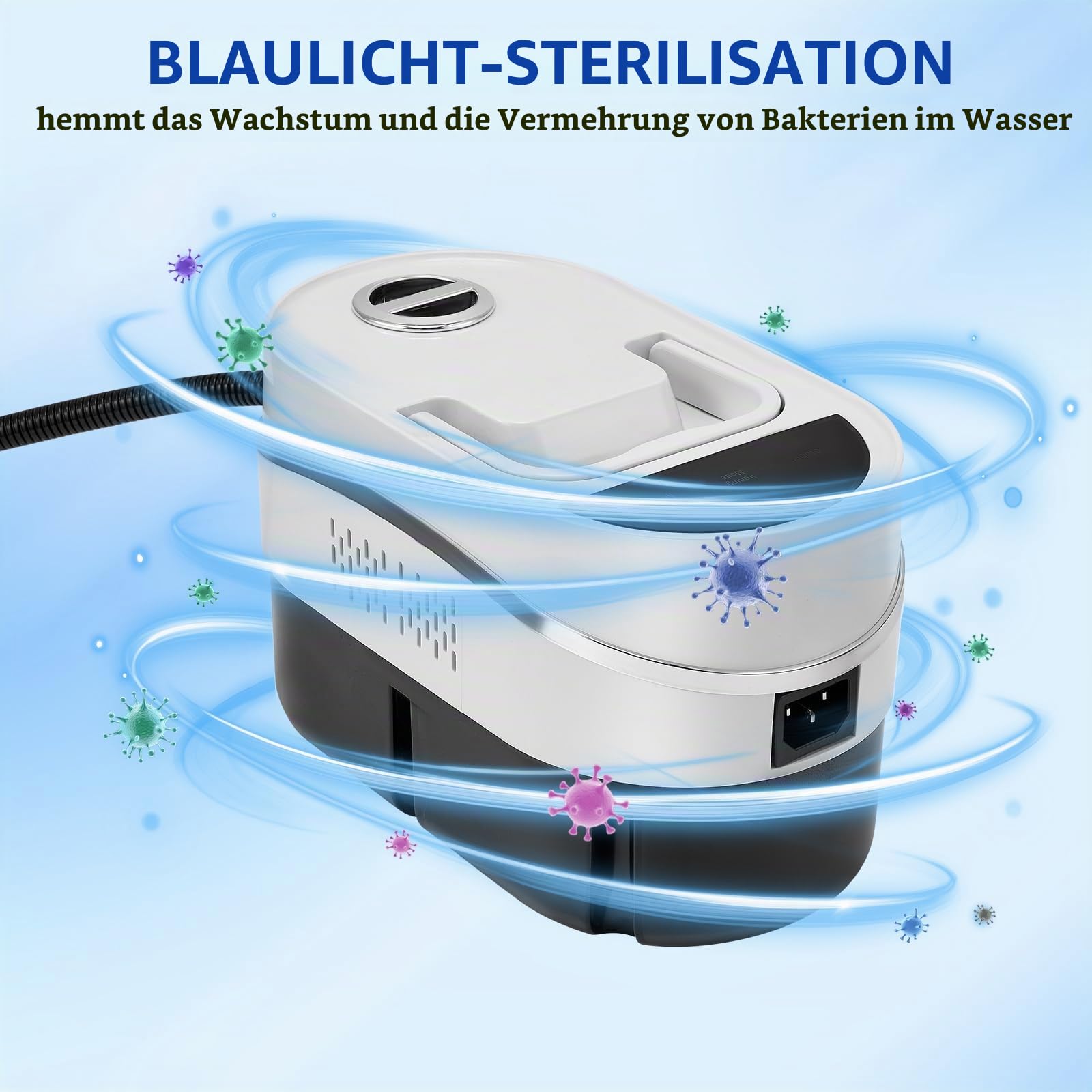 Dampfreiniger Handgerät, 1500W 4.5BAR Tragbarer Handdampfreiniger mit Digitaldisplay, 1.2L Wassertank, 8 Zubehör, Hochdruck Dampfreiniger für Alles Küchenmöbel Boden Badezimmer Auto