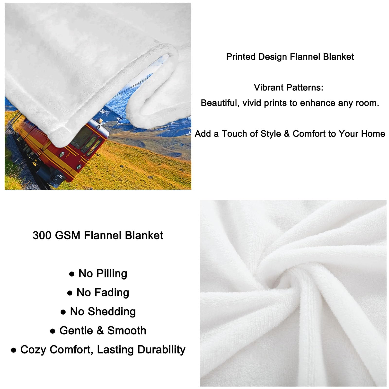 Générique Couverture 220 x 240 cm, Couverture de Lit Surréalisme Voiture De Tourisme Montagnes Douce et Duveteuse Douillette pour Toutes Les Saisons - Plaid Polaire Bleu pour Adultes Et Enfants