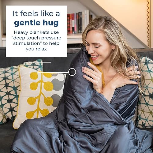 Miniatura 3 de Sleepa Manta con peso de 25 libras, manta transpirable con peso con cuentas de vidrio de primera calidad y funda de microfelpa extra suave, manta