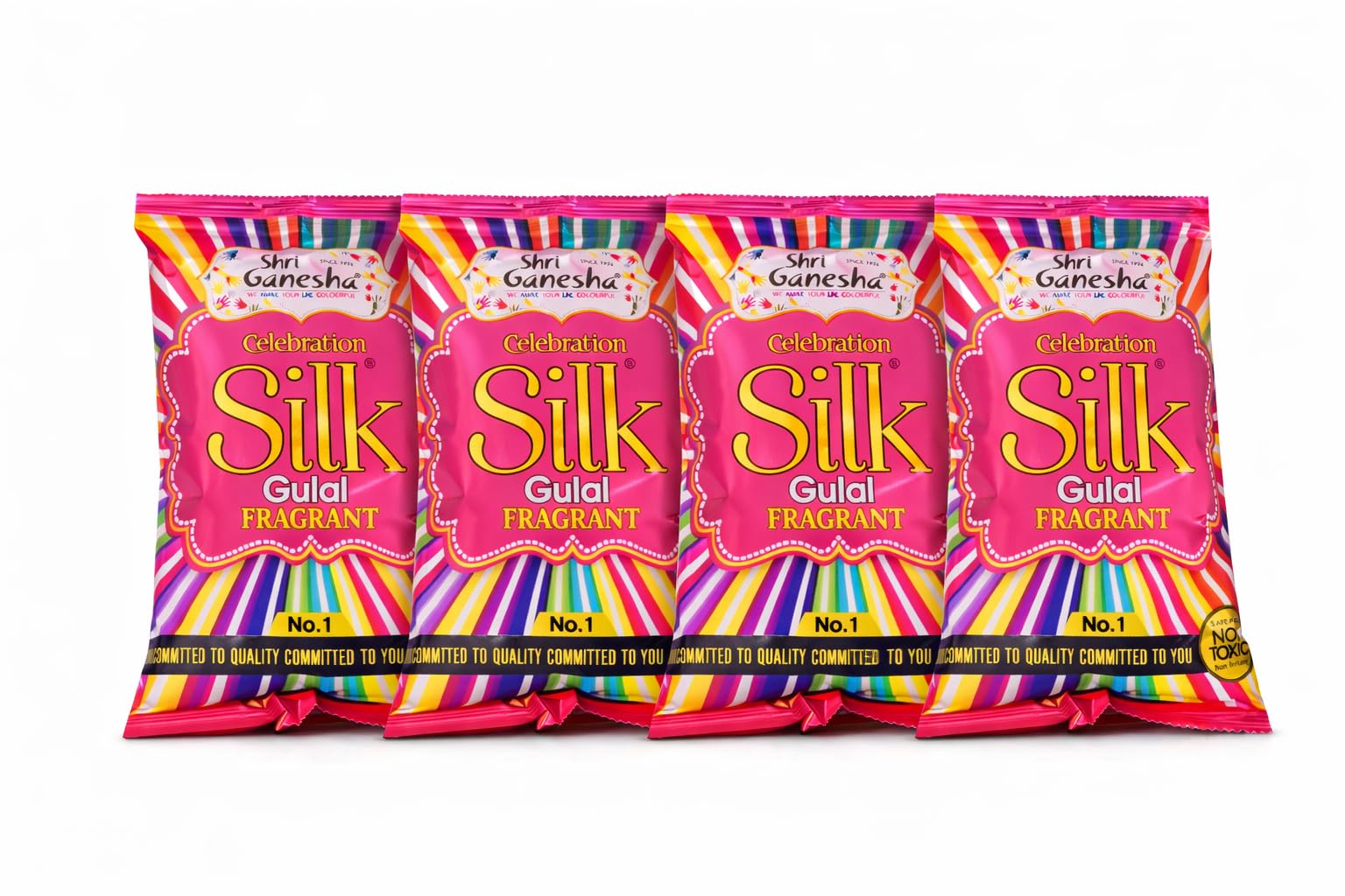Natural Holi Colours Organic Holi Gulal Rang - Pack of 4 (80g x 4 Packet) Shree Ganesh Gulal Colours - Herbal Eco Friendly Colour for Kids Family Men Women 100% Safe-image-11