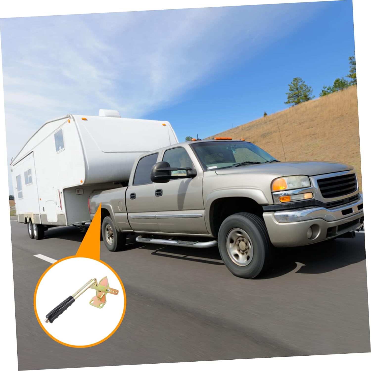 GANAZONO Trailer Brake Hand Lever for Trailer, Steel Parking Bar Bracket