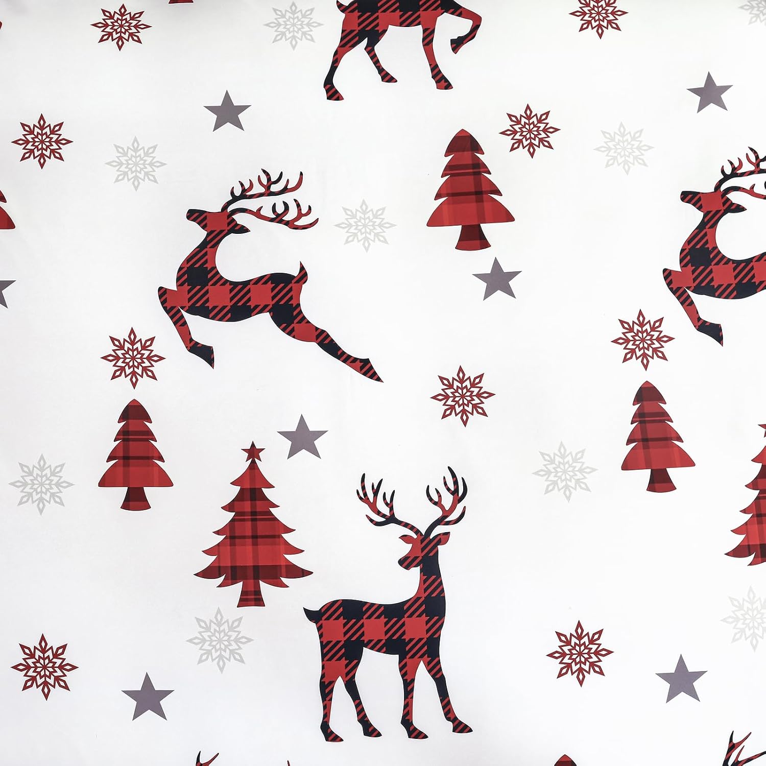 Christmas Duvet Cover Set Queen, 3 Pieces Red Reversible Buffalo Check Printed Christmas Plaid Duvet Cover, Soft Microfiber Holiday Festival Bedding Queen90 x90