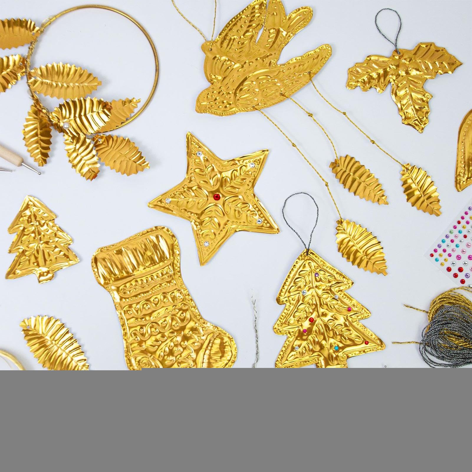 Yuemeuy Láminas De Papel De Aluminio Para Manualidades | Kit De Arte Para Repujado Metálico | Plata Dorado Brillante Grabado Estampado Pintura Arte Manual Para Niños Y Adultos