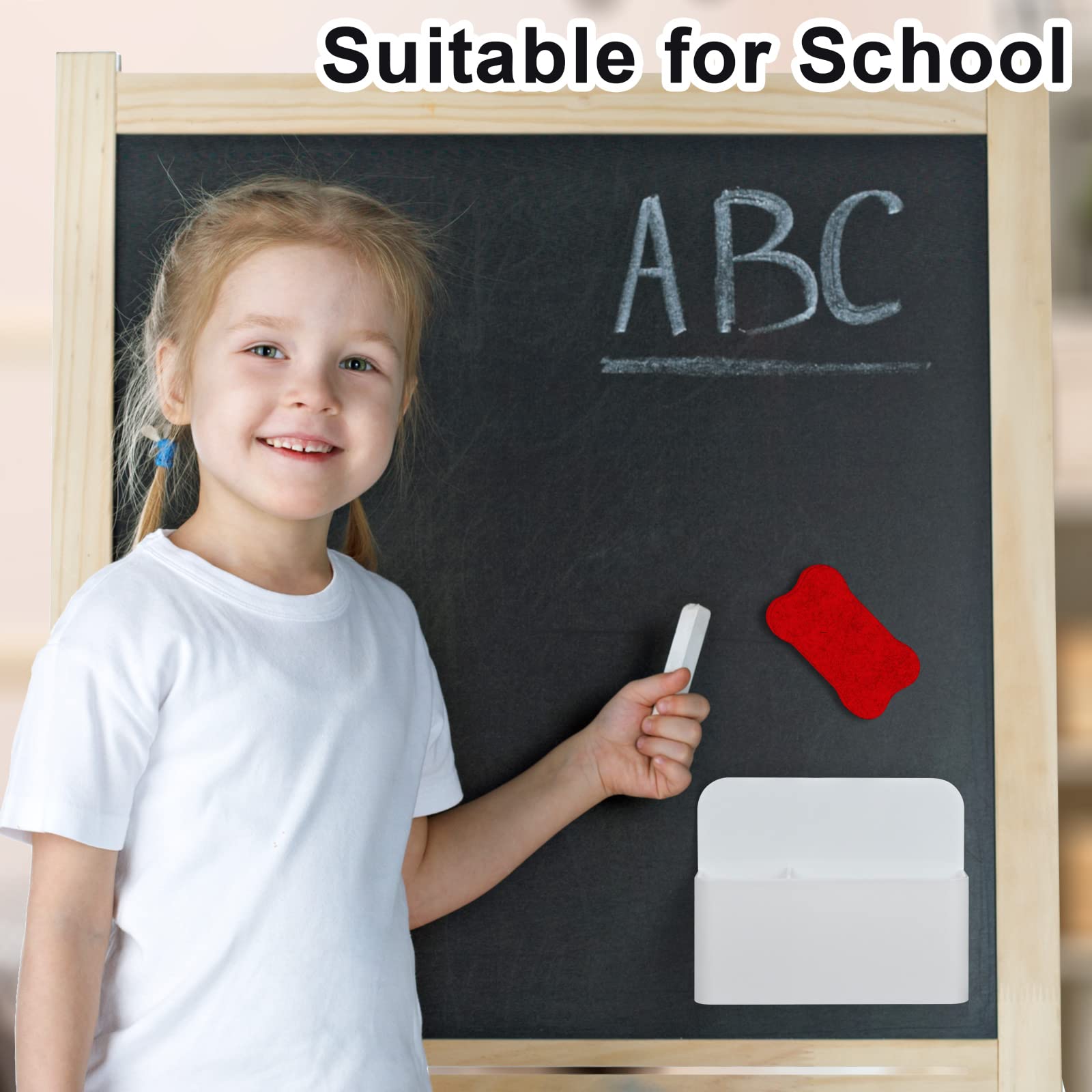 Portapenne Magnetico Per Lavagna - Set Con 2 Portapenne E 2 Gomme - Foto 8