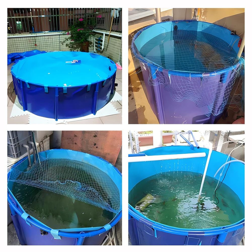 Zfmnoyev MAHFEI Segeltuch-Fischteich-Pool, runder Pool über Boden, Schwimmbäder über Boden, bringen faltbar, verschleißfest, Outdoor-Zucht, Reservoir (Farbe : Blau, Größe : 1.2x0.
