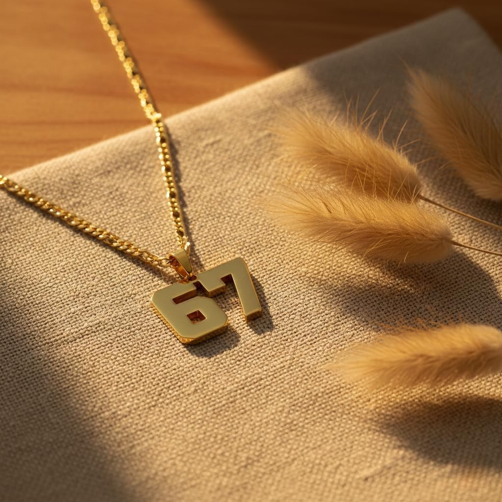 Acun 67 Pendant Necklace for Men & Women Meme Jewelry Hip Hop Streetwear & Football Chain - Image 2