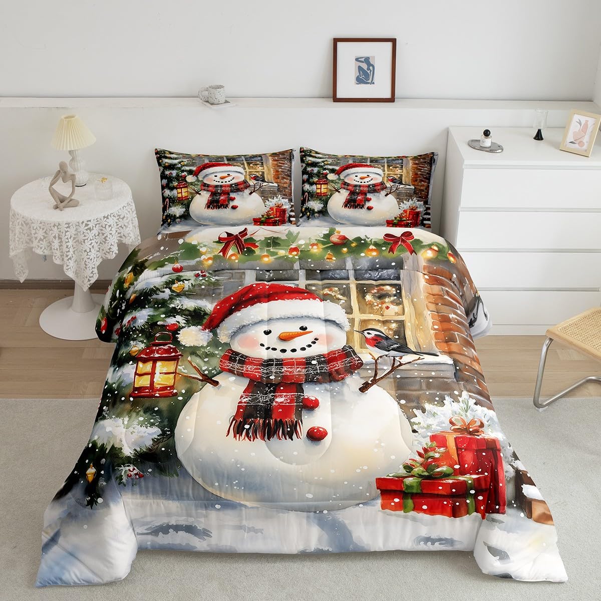 Couette Noël microfibre ultra douce pour décoration chambre adultes et vacances d'hiver