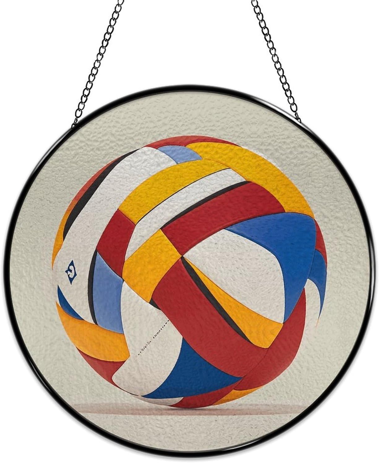 Stained Glass Hanging Sign Suncatcher, Abstract Elements