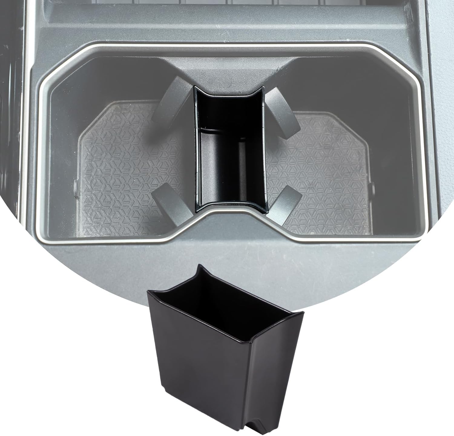 LLKUANG Center Console Cup Holder Insert Divider Storage Box Compatible with Toyota Tundra 2022 2023 2024 2025,Interior Storage Box Cup Holder Tray1PCS,Black