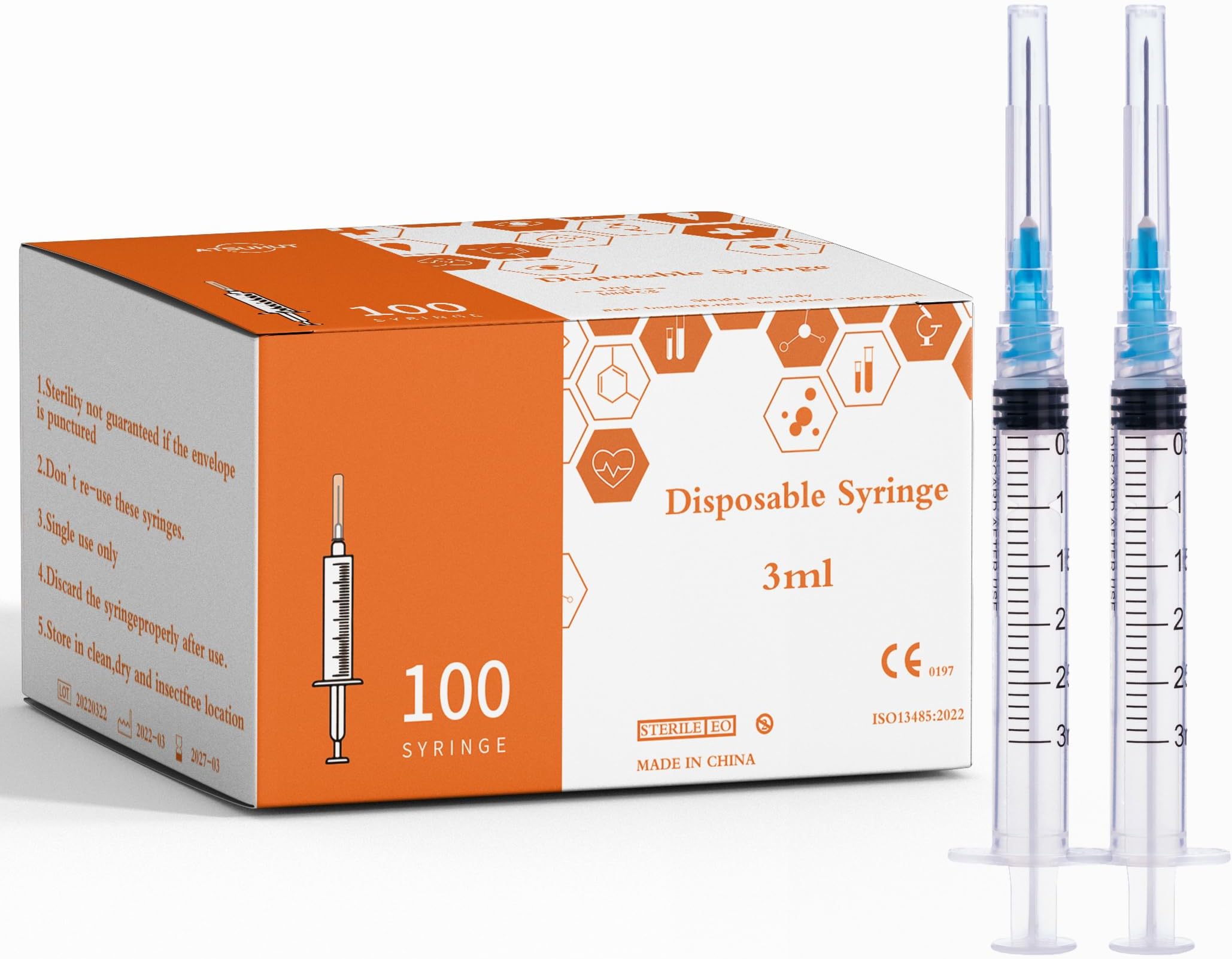 Amazon.com: BSTEAN 1ml 1cc Syringe with Luer Slip Tip, No Needle, Non ...