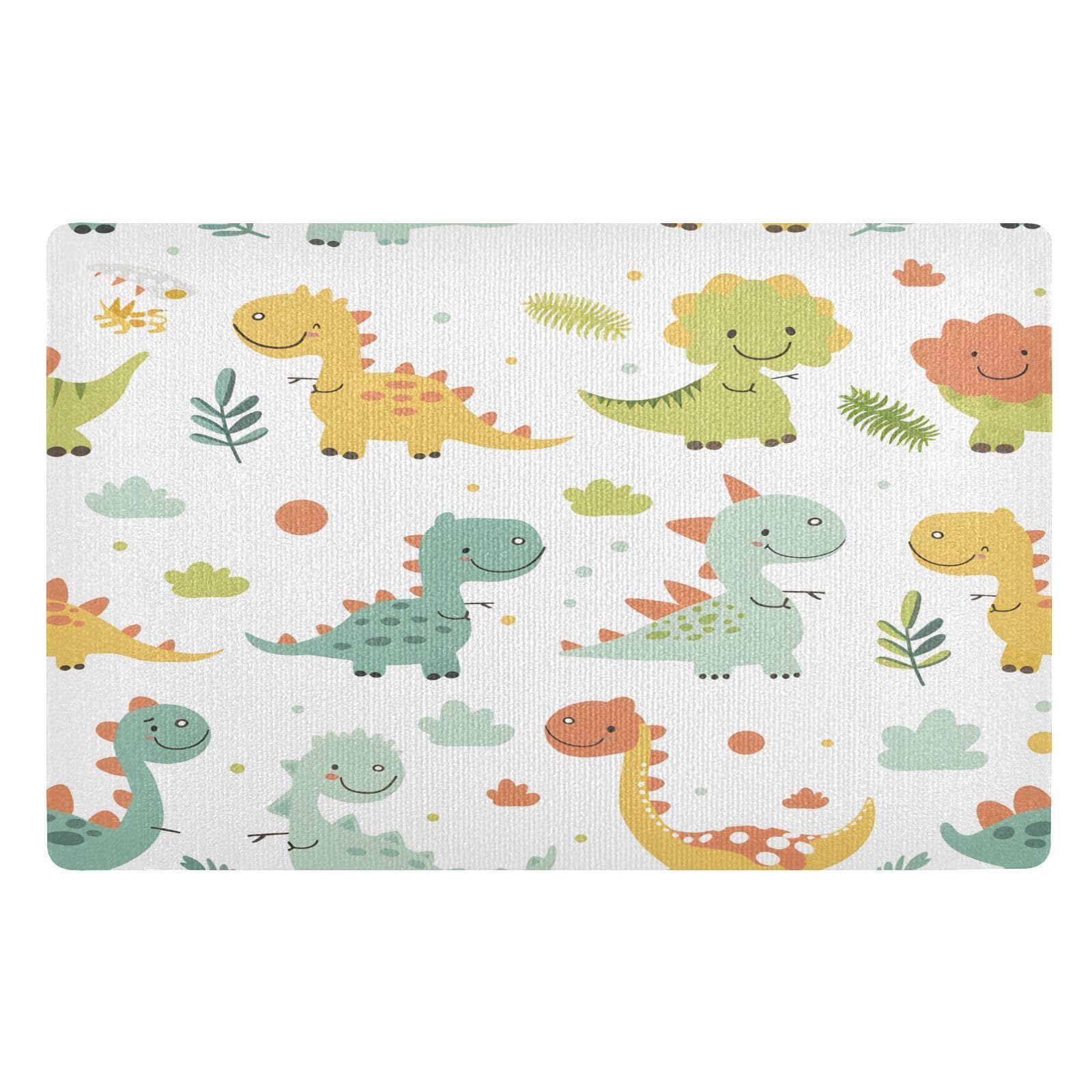Paillasson d'interieur dinosaure 50x80 cm lavable et absorbant
