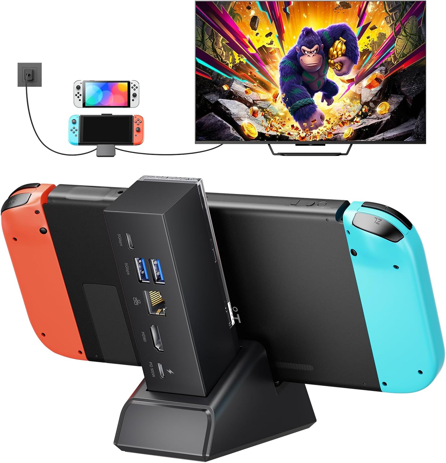 JSAUX Docking Station for Switch,...