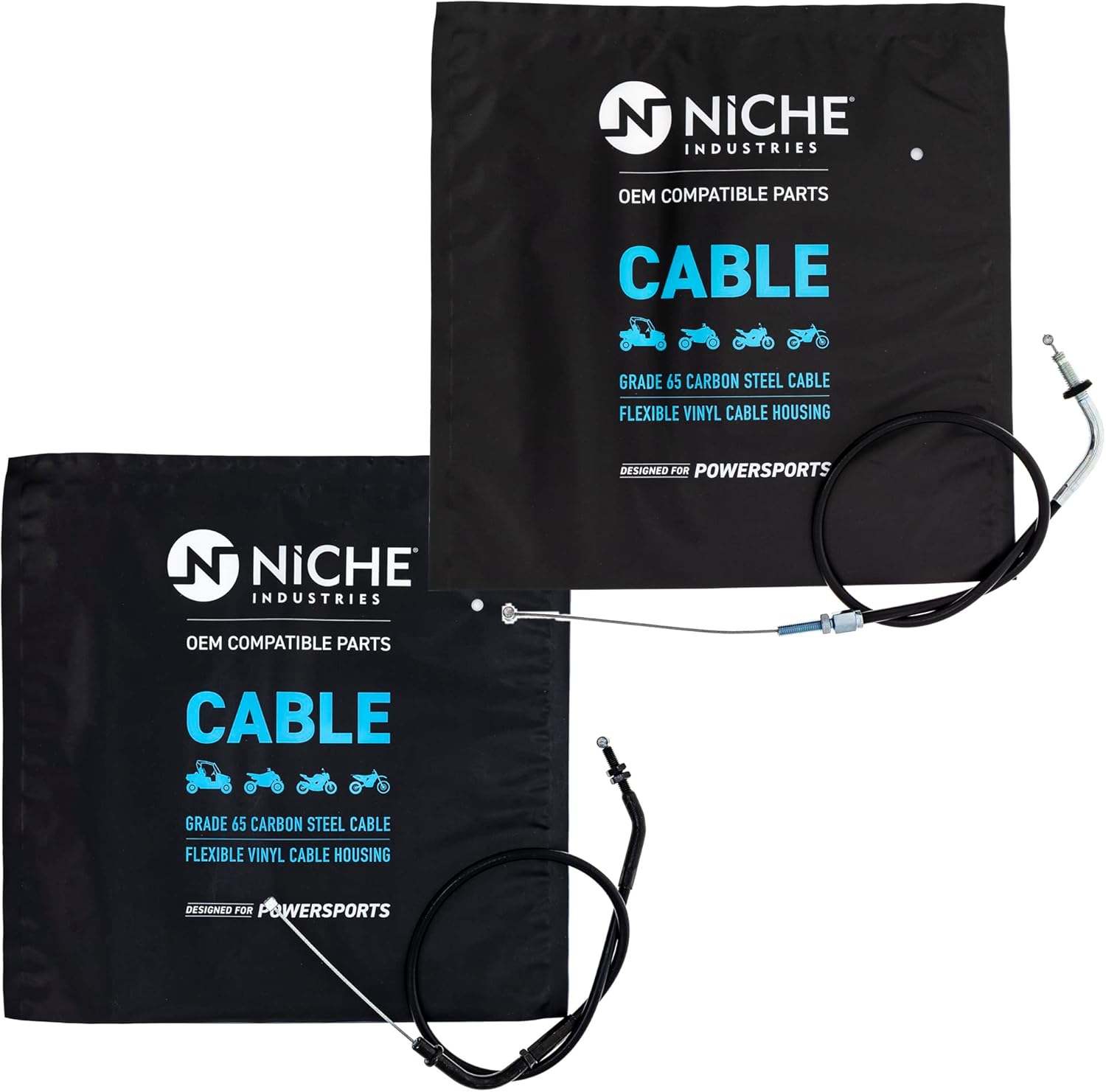 NICHE Push Pull Throttle Cable Set for Yamaha FZR600R 3EN-26311-01-00 3HE-26312-01-00