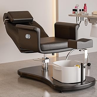VARONXE Pedicure Chair for Nail Tech No Plumbing, Portable Pedicure Station for Foot Spa w/Pedicure Stand and Massage Foot Bath, Professional Gel Jelly Pedicure Chairs, Black