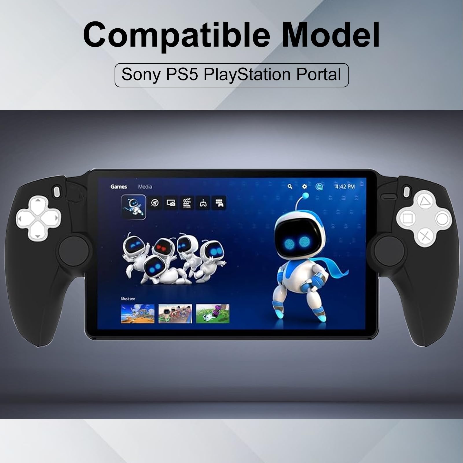 Coque pour Sony PlayStation Portal, Ultra Mince TPU Anti-Rayure Anti-Drop Silicone Souple Antichoc Protection Housse pour Sony PlayStation Portal, Noir