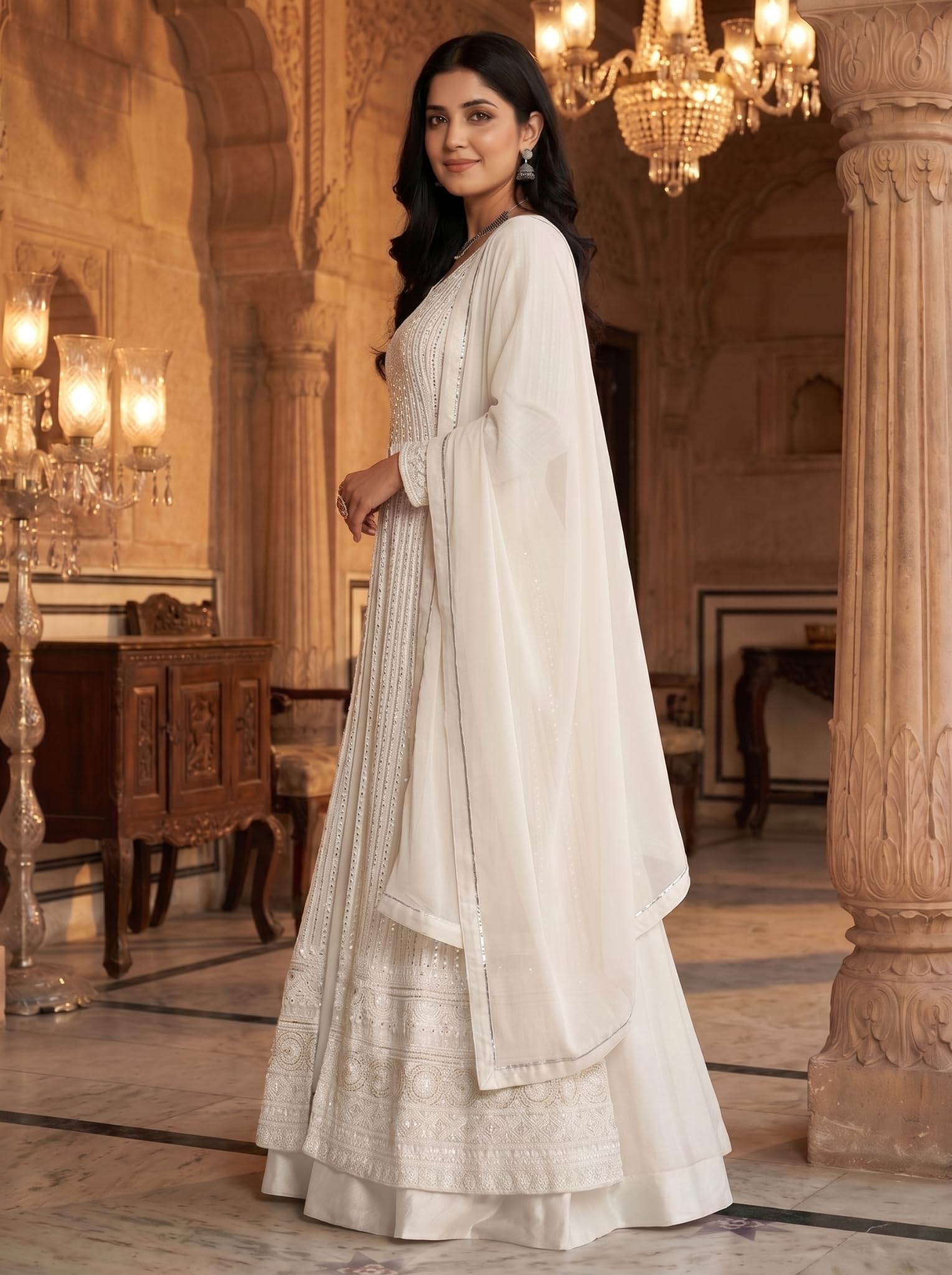 RUDRAPRAYAG Women Maxi Gown White 1