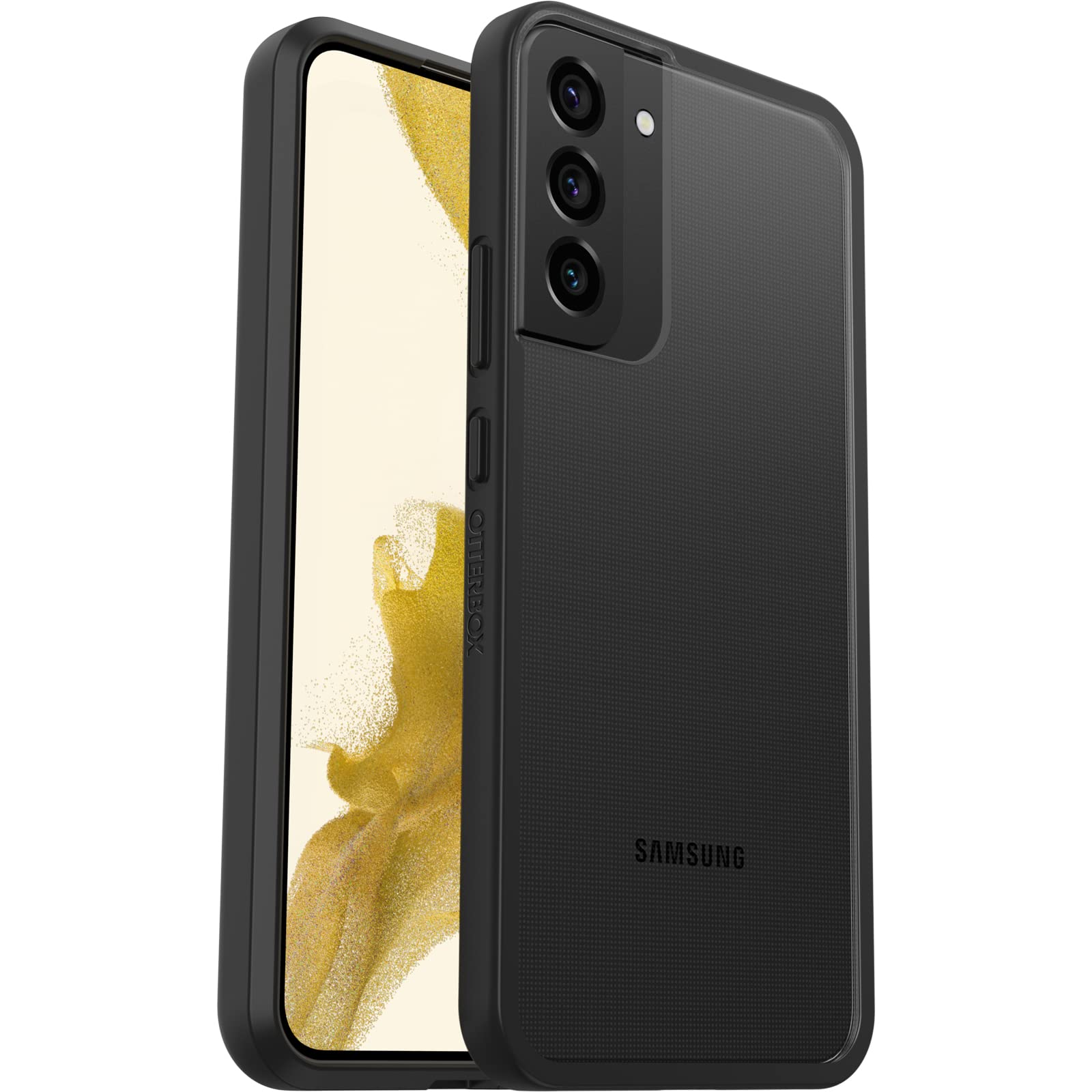 OtterBox Galaxy S22+ Şık Kılıf, Darbeye Dayanıklı, Düşmeye Dayanıklı, Ultra İnce, Koruyucu Kılıf, Askeri Standartlara Göre Test Edilmiştir, Şeffaf/Siyah, Perakende Paketi Yok