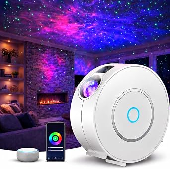 LED Alexa Sternenhimmel ProjektorSUPPOU Smart Nachtlicht 3D Galaxy Sternenprojektor Lampe Kinder Erwachsense mit RGB Dimming/Stimmenkontrolle/WiFi Verbindung/Kompatibel Alexa Google Assistant [Energy Class E]