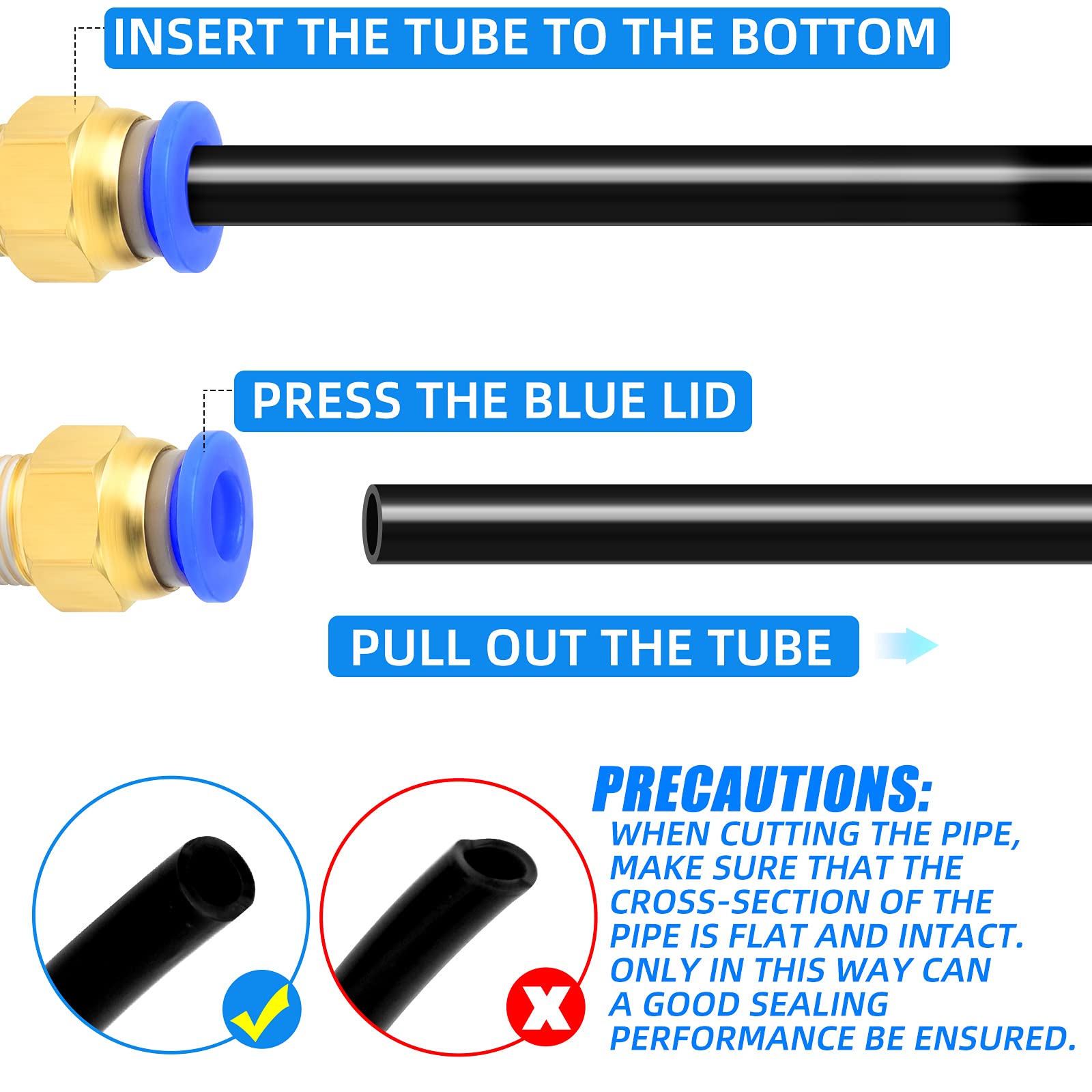 10 Pièces Connecteurs Rapides Mâles Droits, Tube 6mm OD x 1/8 BSP Filetage,Connettore Rapido Con Raccords avec Joints d'Étanchéité pour Systèmes Pneumatiques,Noir (PC6-01 10 Pièces Connecteurs Rapides Mâles Droits, Tube 6mm OD x 1/8 BSP Filetage,Connettore Rapido Con Raccords avec Joints d'Étanchéité pour Systèmes Pneumatiques,Noir (PC6-01