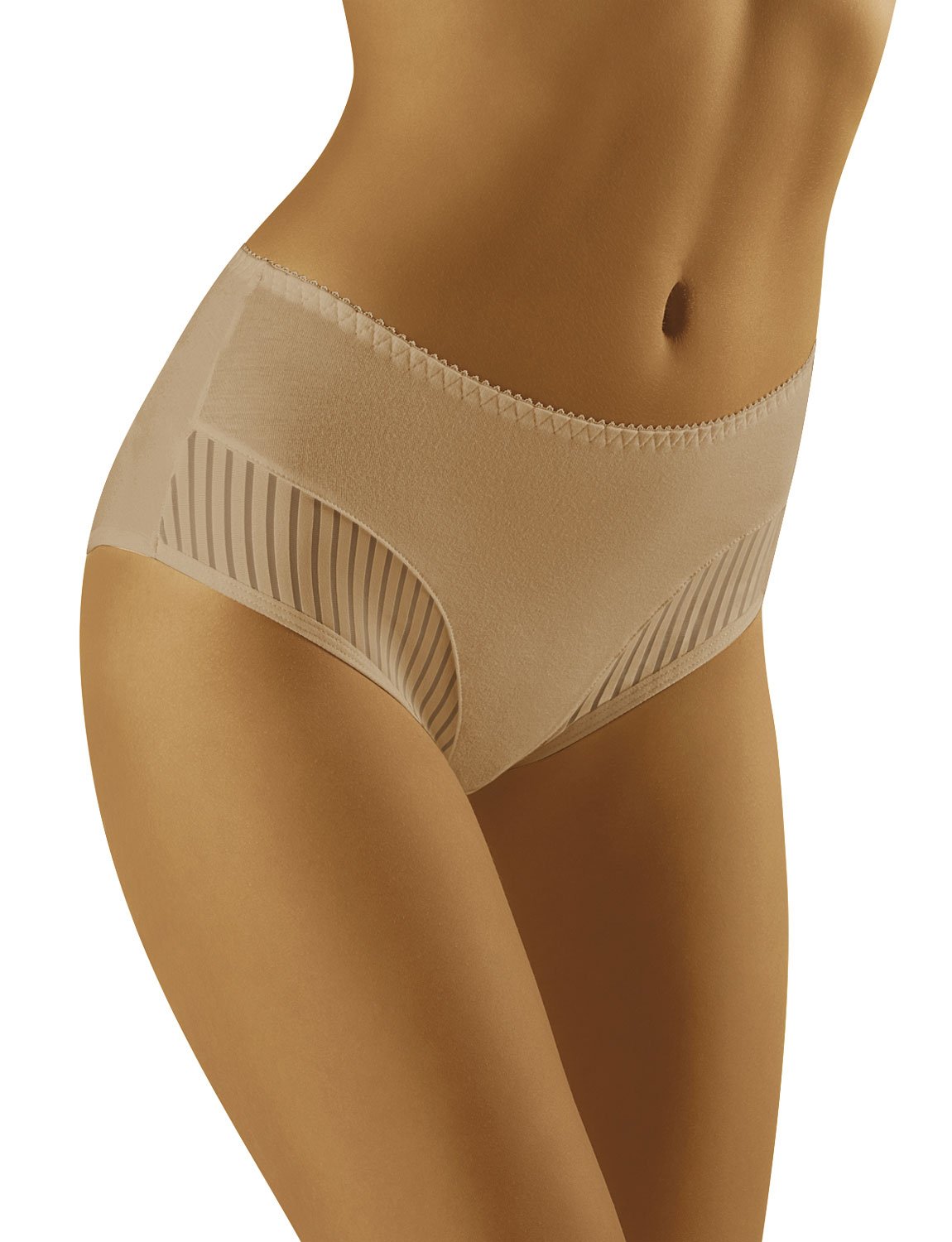 Wolbar Smooth Striped Woman Briefs WB129, Beige,XL