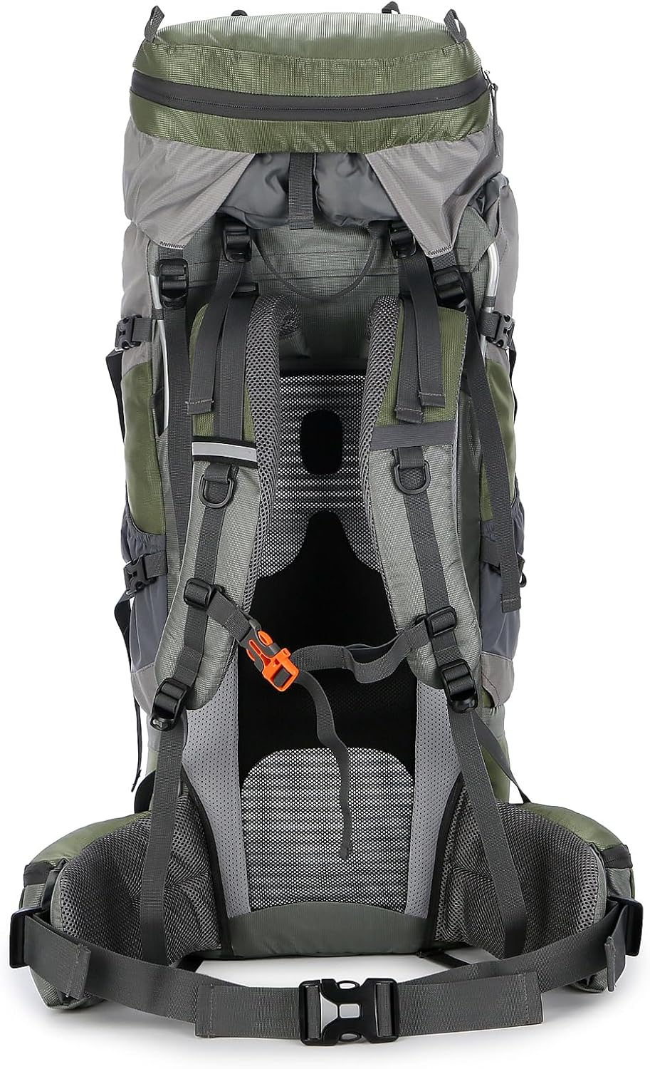 UNISTRENGH 80L Waterproof Hiking Camping Backpack with Rain Cover, Lightweight Outdoor Sport Travel Daypack for Climbing Touring (Military green)