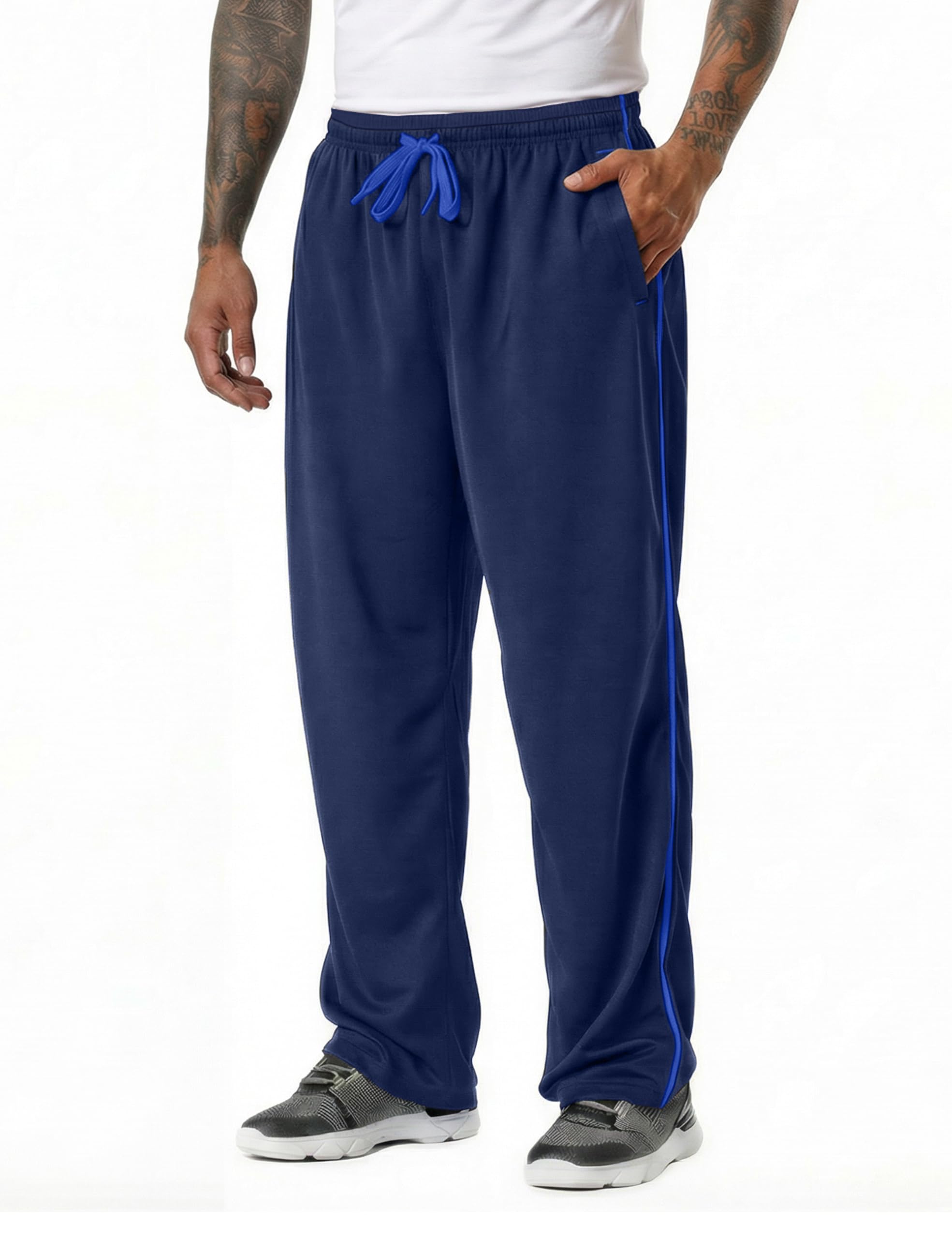 EKLENTSON Herren Trainingshose Jogginghose Mesh Fußball Fitness Schnell Trocknende Hose mit Reißverschlusstaschen