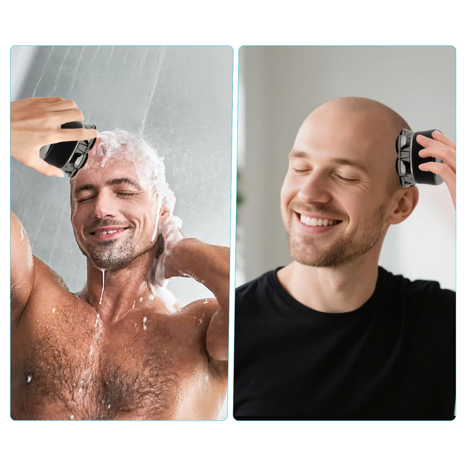 Afeitadora para Cabeza Calva electrica para Hombres Carehabi, IPX6 Resistente al Agua, Recargable, Tipo-C, Cabezal Flotante Magnético 7D, Fácil de Limpiar, Hasta 120 Minutos de Autonomía