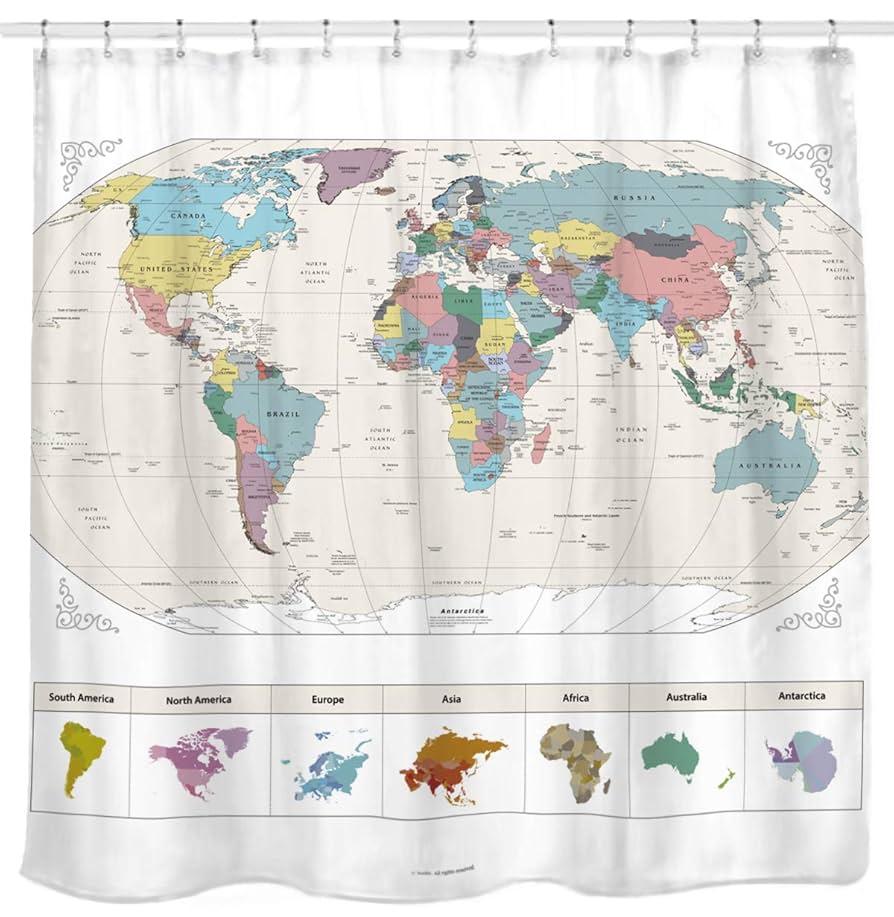 World Map Shower Curtain Plastic - 71KSl7cDs8L. UF894,1000 QL80 
