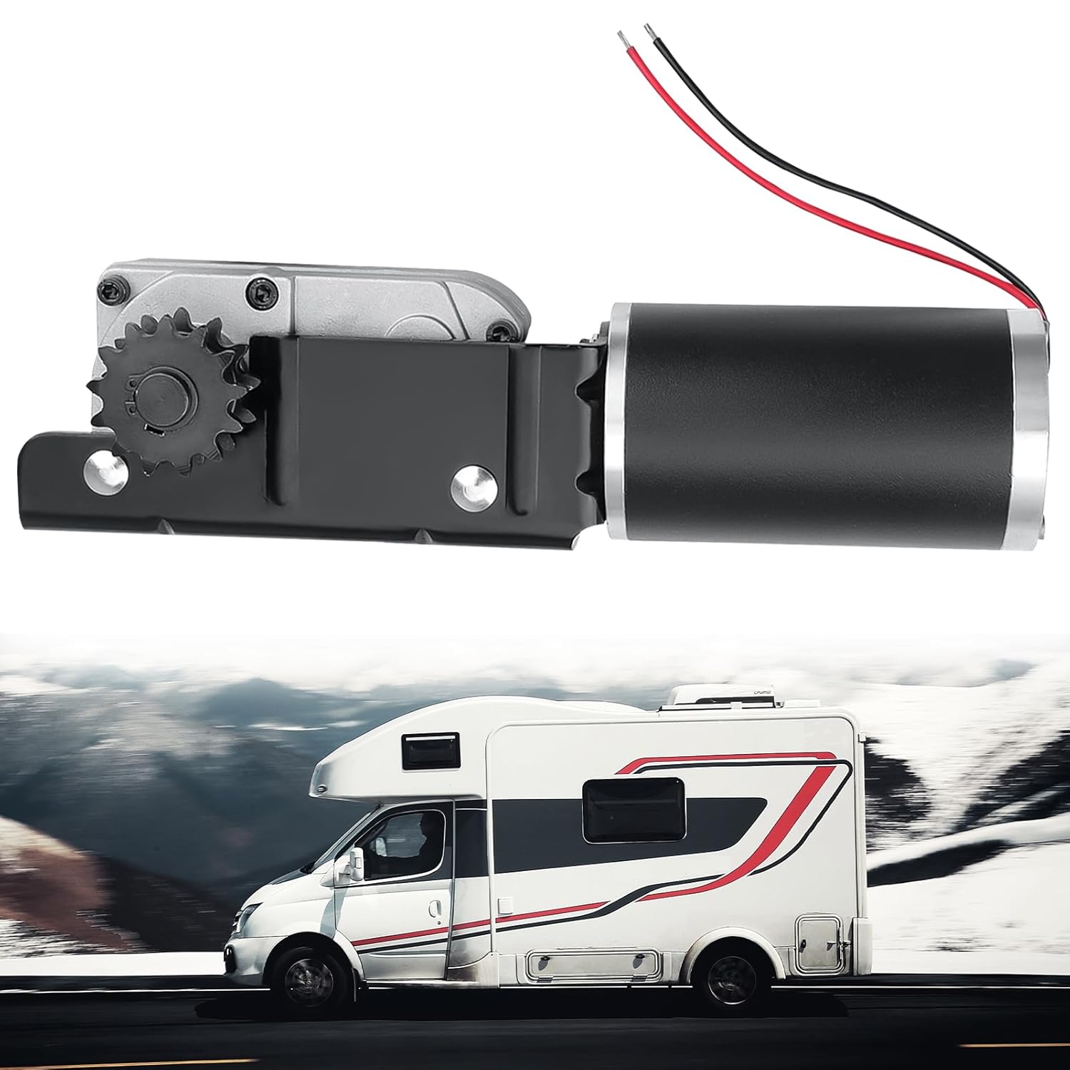 RV Slide Out Gearbox Motor 225008 Accu Slideout PMDC Motor Compatible with BAL Accu-Slide Cable Slide Out System R25076 R25076-1 12V for Travel Trailer Camper