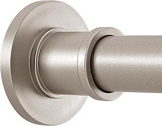 BRIOFOX Shower Curtain Rod Adjustable 18-64 Inch, No Drilling Non Slip Stainless Steel Spring Tension Curtain Rod for Window or Bathroom,Silver