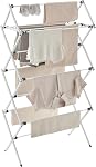 SONGMICS Séchoir à vêtements pliable, séchoir à linge, séchoir à vêtements, cadre en acier, 37 x 75 x 135,1 cm, assemblage facile, usage intérieur et extérieur, blanc ULLR771W01